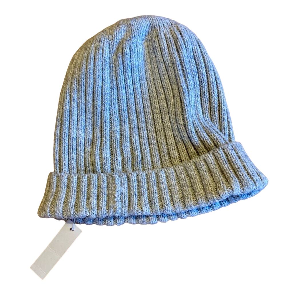 NEW Madewell Cotton Blend Slouch Beanie in Light Heather Gray - One Size